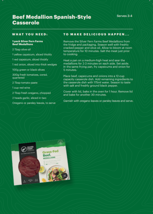 2021 Winter Recipe Card: Beef Medallions- Pack of 100