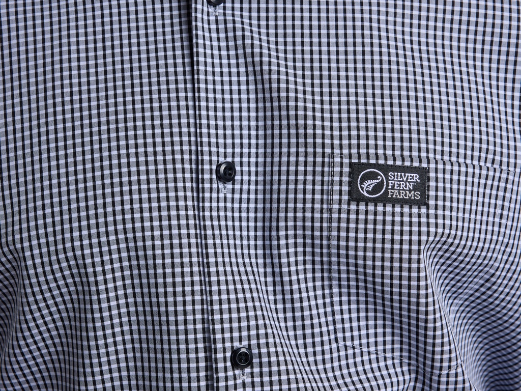 Business Shirt Black and Grey check 100% Cotton Long Sleeve