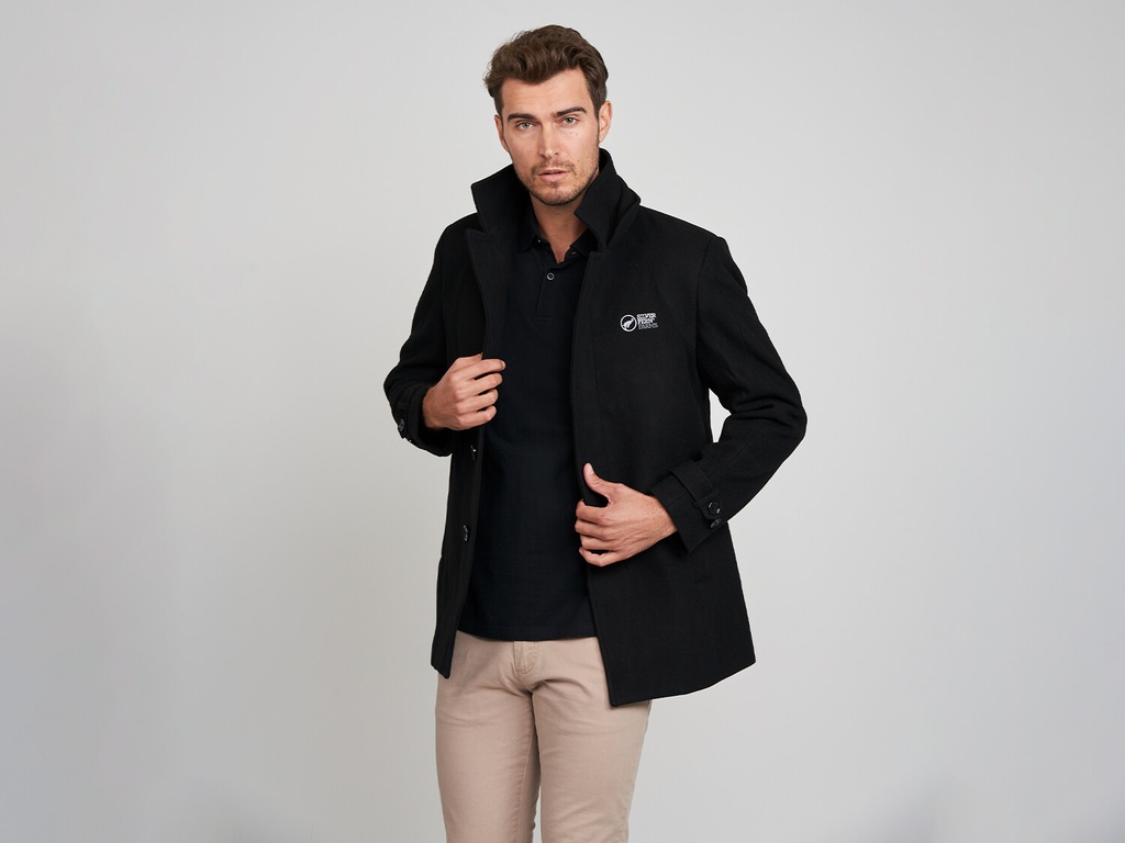 Black Wool Blend Coat Fully Lined