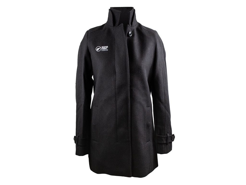 Black Wool Blend Coat Fully Lined- Fitted