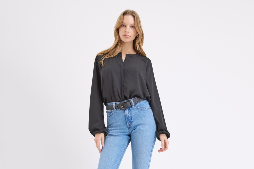 Billow Sleeve Blouse - Black