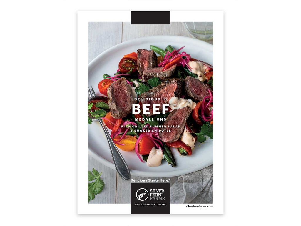 Recipe Cards - Beef Medallions with Grilled Summer Salad & Smoked Chipotle- Packed of 100