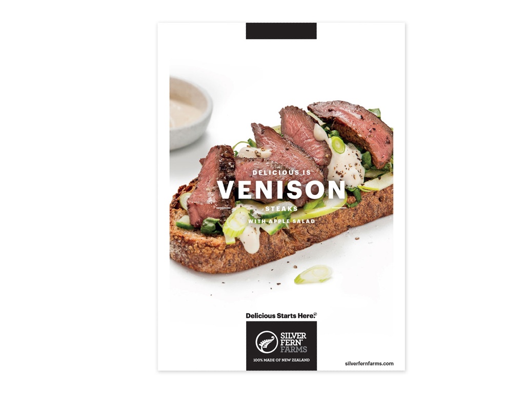 Recipe Cards - Delicious is Venison Steaks with Apple Salad - Pack of 10