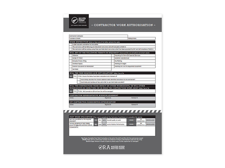 Contractor Work Authorisation Books