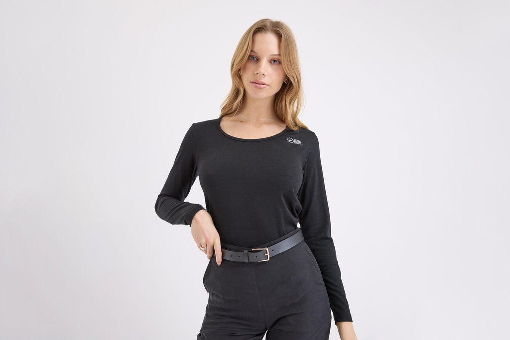Merino Ladies Scoop Neck Top Long Sleeve