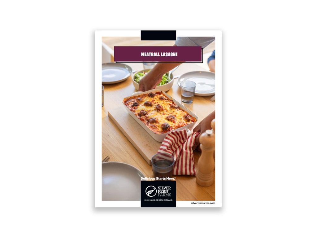 Recipe Cards - Pure Meatballs Lasagne - Pack of 10