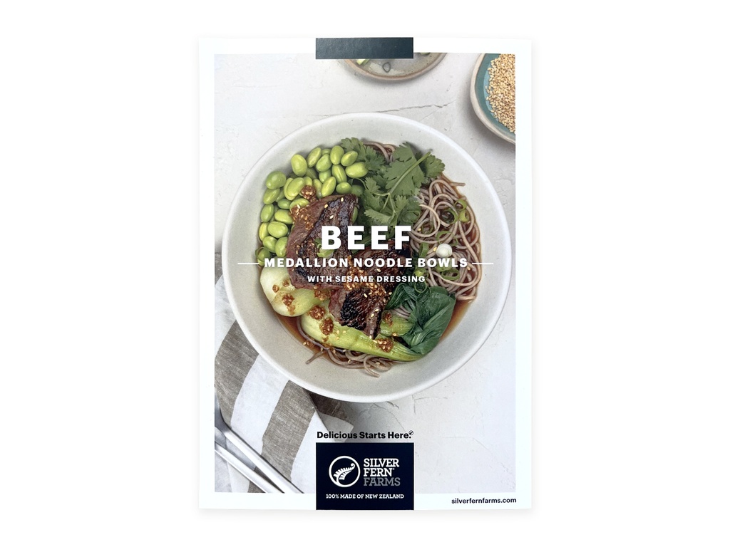 Recipe Cards - Beef Medallion Noodle Bowls with Sesame Dressing - Pack of 100